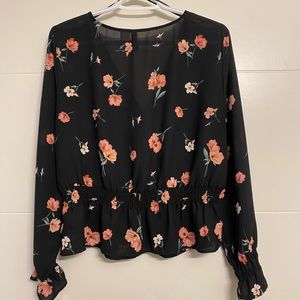 Black Floral Blouse